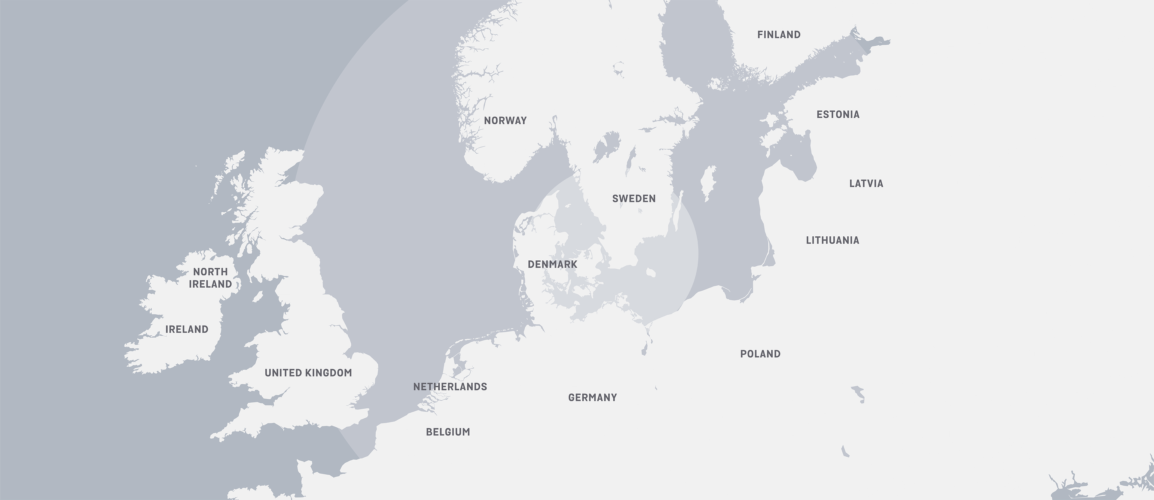 Map of Stena Oil's working areas in Europe