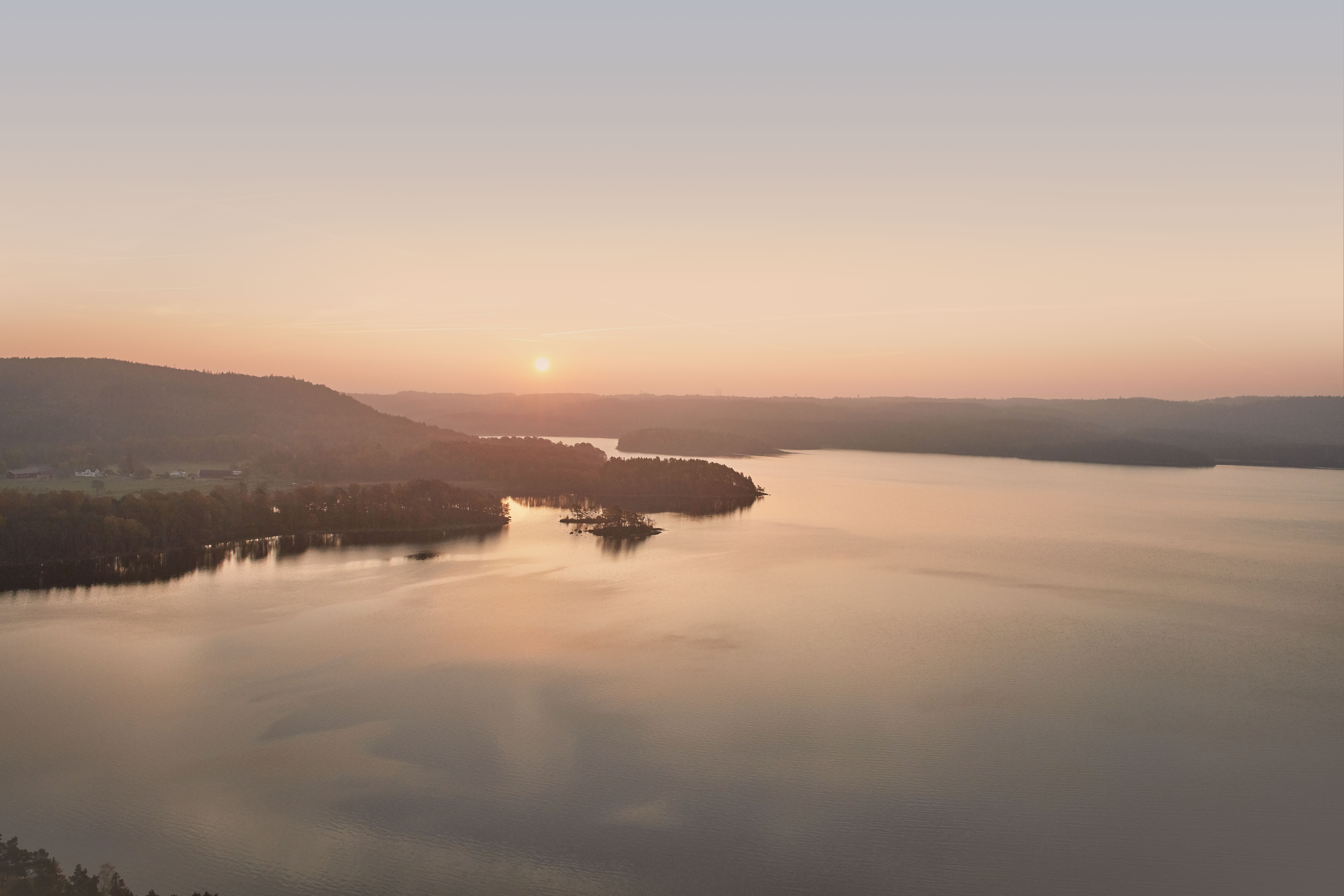 Aerial view of the ocean and swedish shore