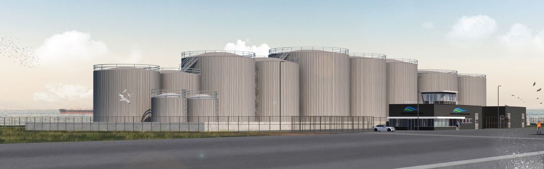 A sketch of the Stena Oil terminal in Frederikshavn