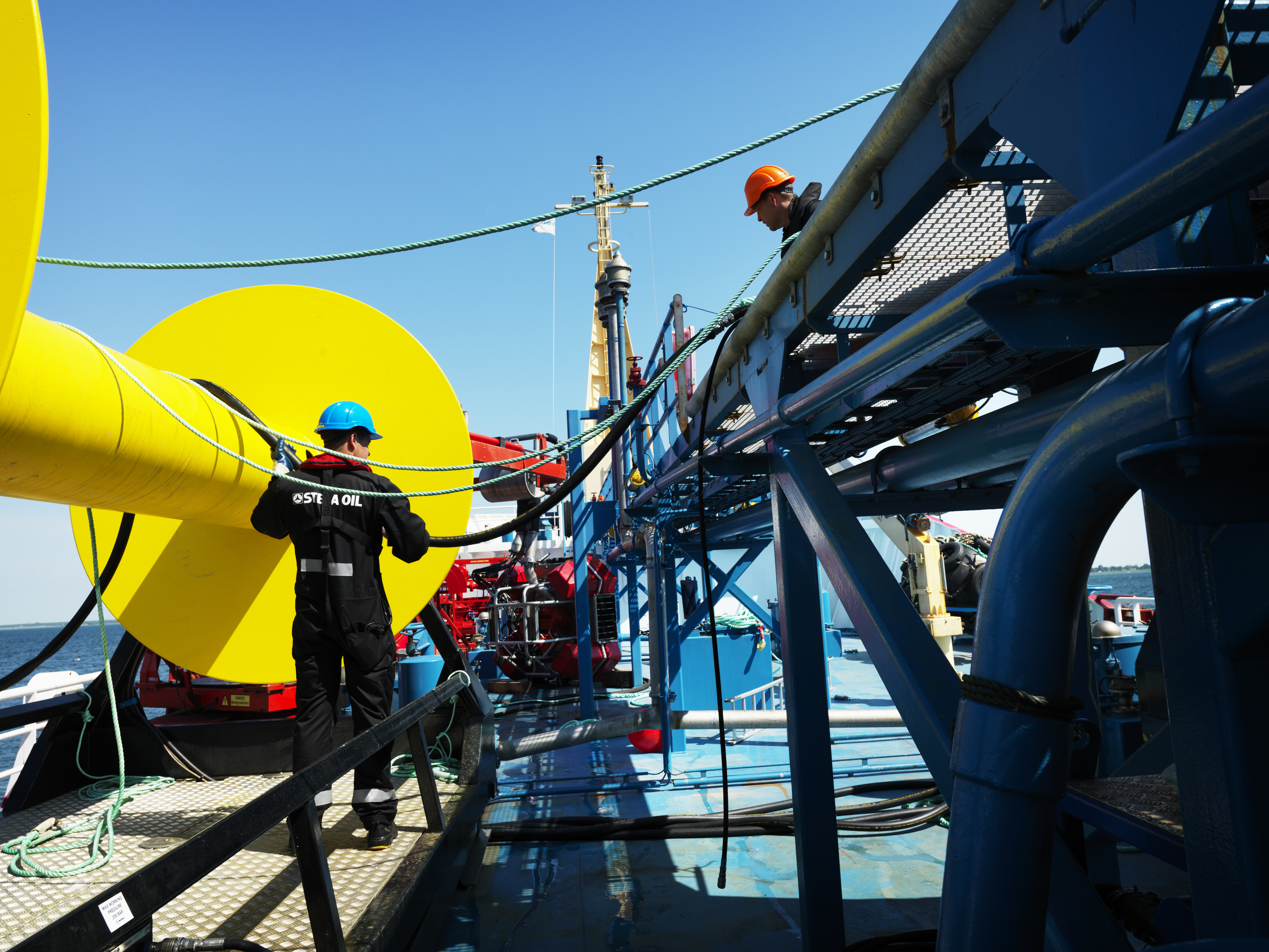 Man on boat during EMSA training