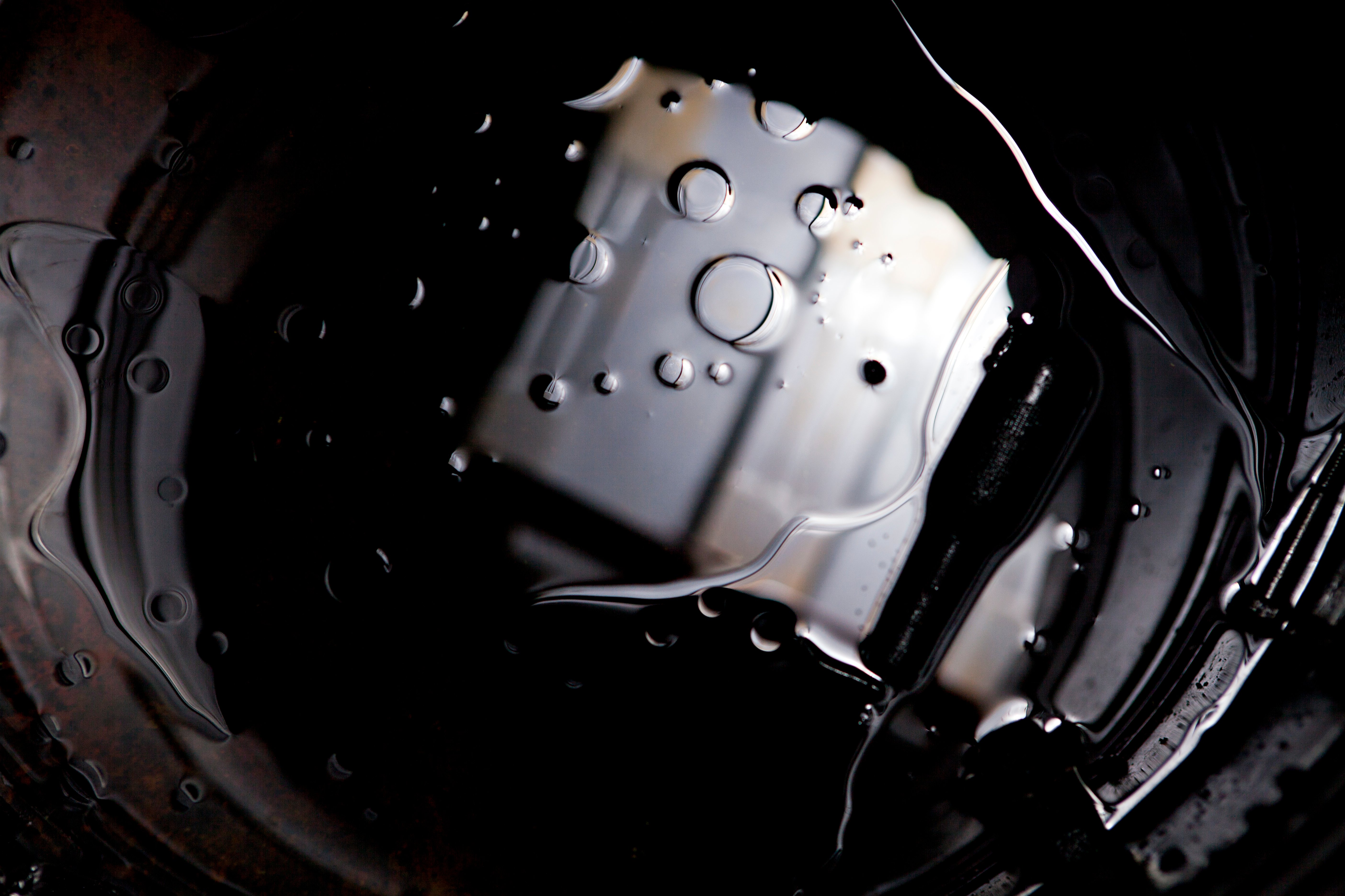 Close-up of disposed waste oil